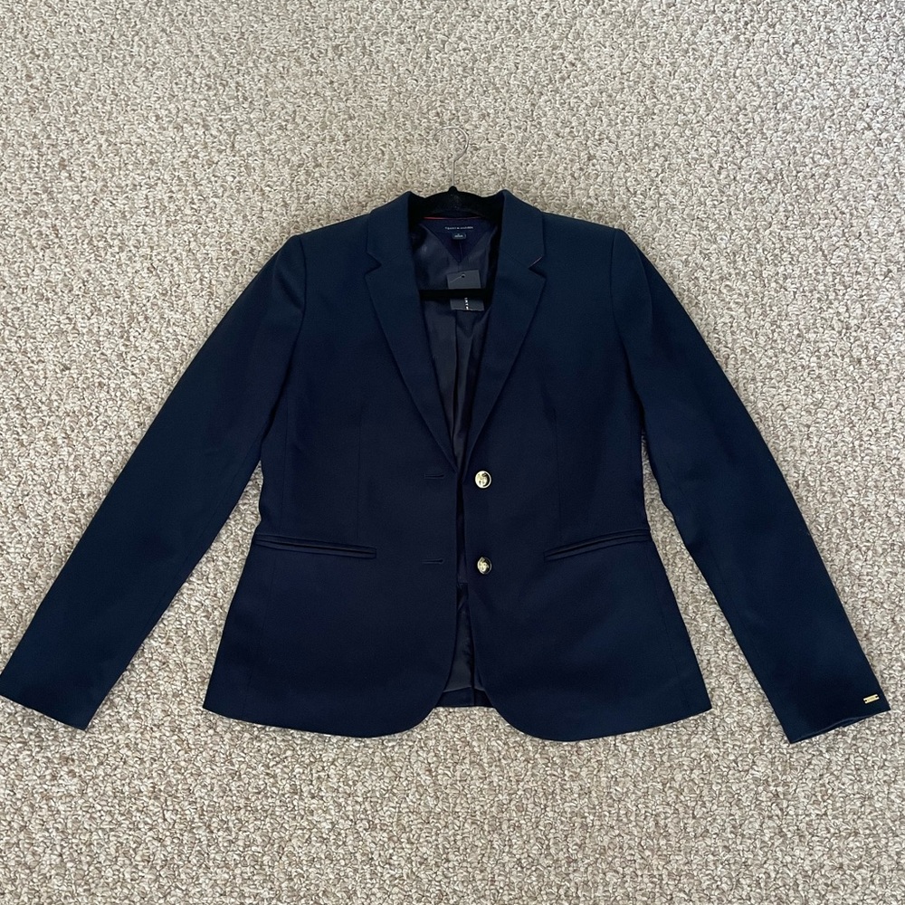 RARE Tommy Hilfiger Limited Edition Navy Blazer | Gold Buttons & Red Collar - Picture 11 of 16